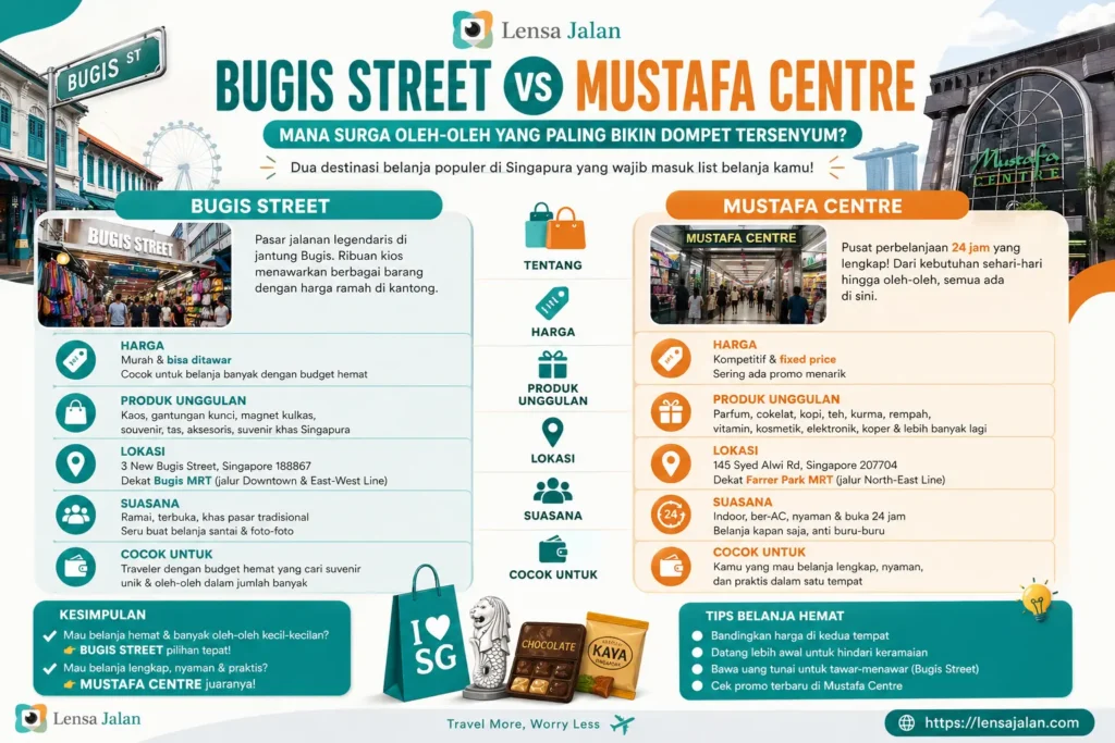 belanja di Bugis Street dan Mustafa Centre