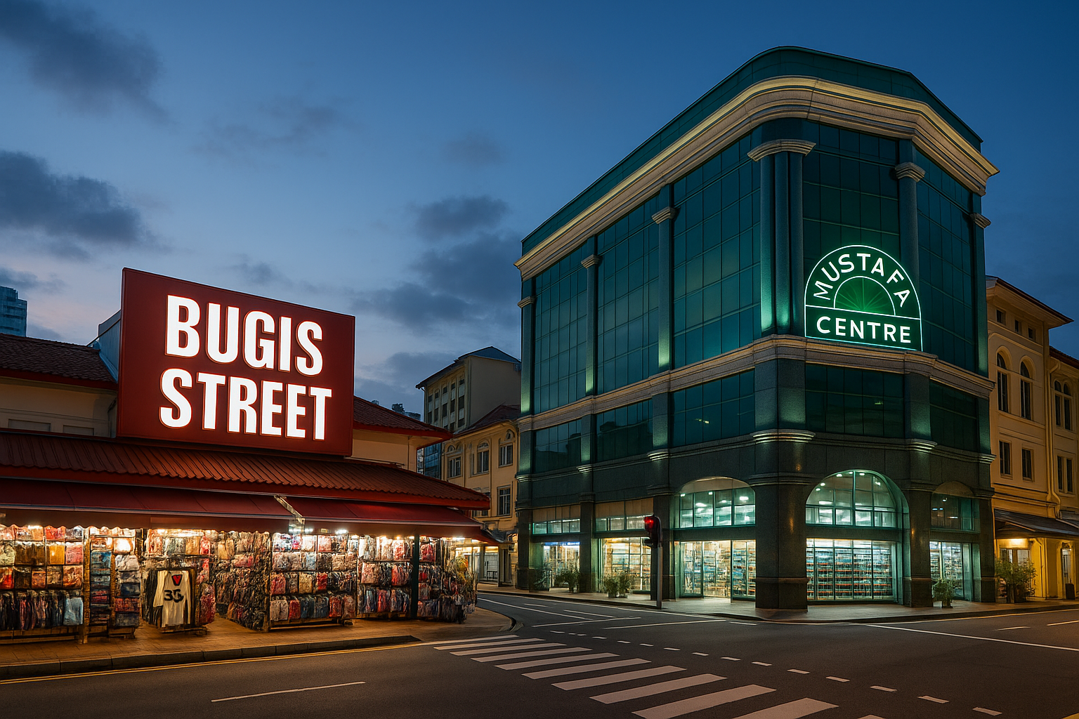 bugis street dan mustafa centre, mana yang lebih murah untuk berburu oleh-oleh?
