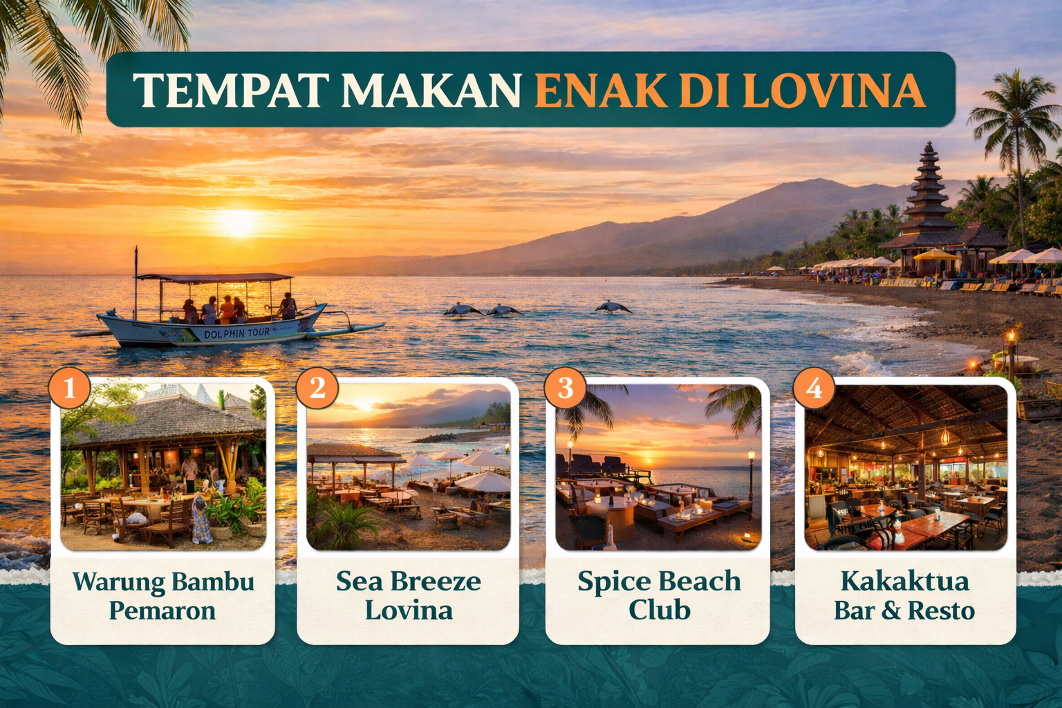 infografis tempat makan enak di lovina