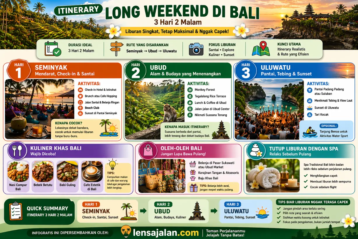 Itinerary Long Weekend di Bali Singkat Tapi Puas Infografis