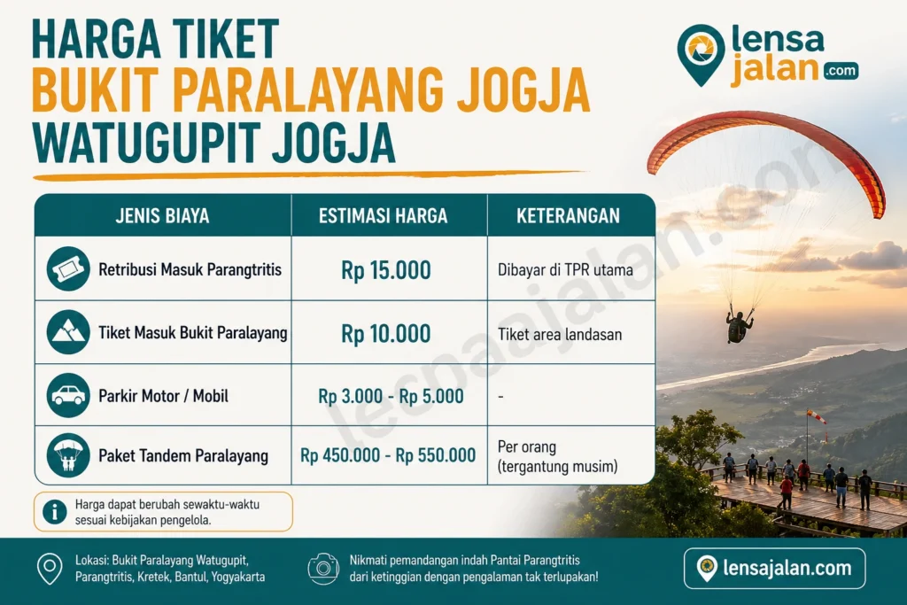 infografis harga tiket bukit paralayang jogja watupingit