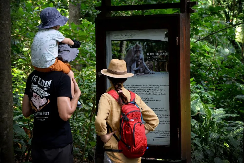 Monkey Forest Bali Keluarga sedang berlibur di Monkey Forest Bali