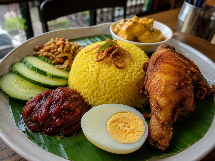 nasi kuning makanan khas malaysia