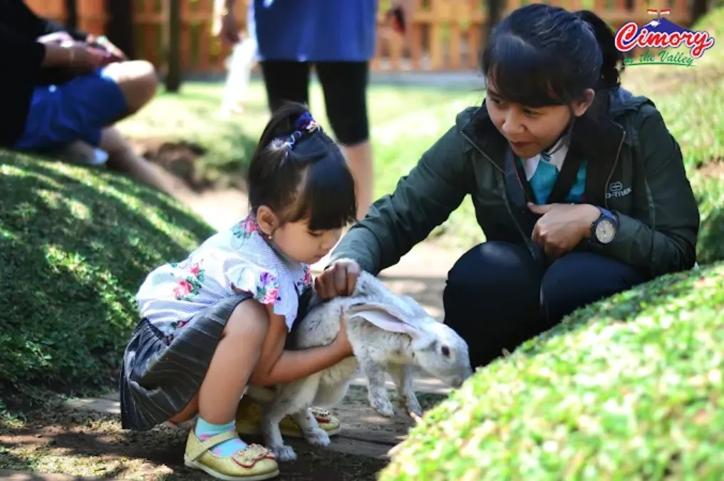 foto Dairyland On the Valley, tampak seorang anak yang memegang kelinci sambil di dampingi oleh orang dewasa