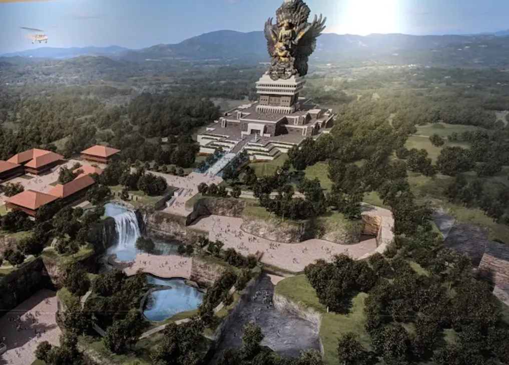 suasana garuda wisnu kencana bali dari atas. tampak isi gwk